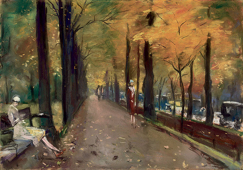 tulpendiebe:Lesser Ury: Herbstliche Allee im Tiergarten, c. 1925