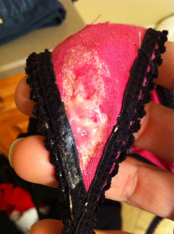 Pantyaddict:  Simpdan:  My Panties At The End Of The Day, I Was So Wet All Day :(