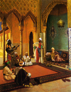 gatsbygal:  Traveling Musicians Playing for the Sultan - Rudolph Ernst (I think I just found another favorite painter) 