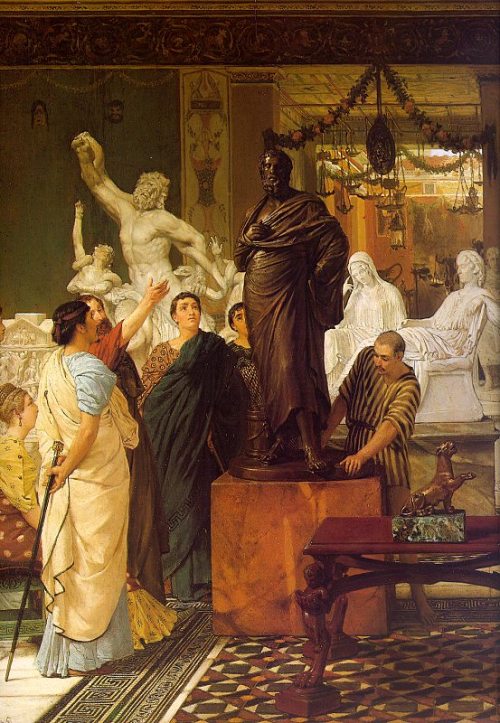 100artistsbook:A Sculpture Gallery in Rome at the Time of Agrippa~ Sir Lawrence Alma-Tadema