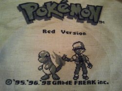 boobsonmars:  pokemon red cross stitch that i made finally done &lt;3 &lt;3 