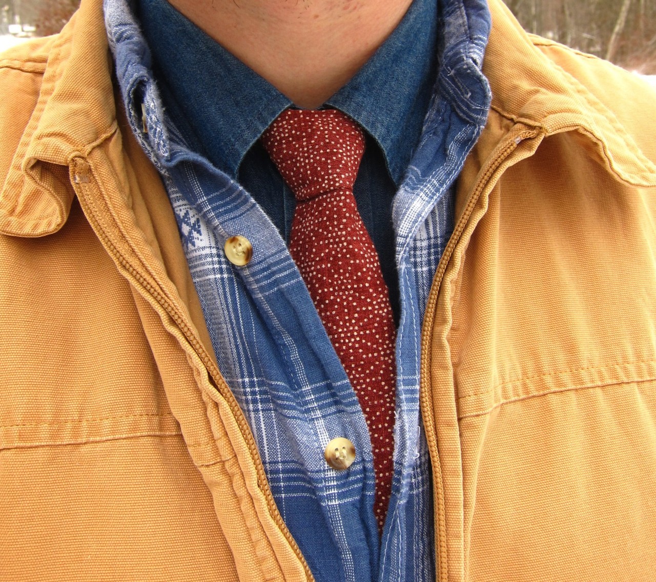 Eight-in-Hand | Wearing today: Vintage denim button-down shirt;