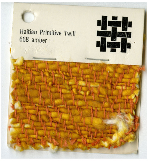 thedesigncenter:Jack Lenor Larsen woven sample -  Haitian Primitive Twill  - Amber