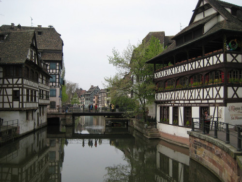 by sigfus.sigmundsson on Flickr. Canal view in Strasbourg, Alsace, France.