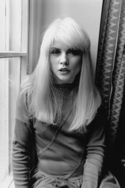 Debbie Harry, in her hotel room in London,