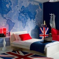 World map for wall boys room