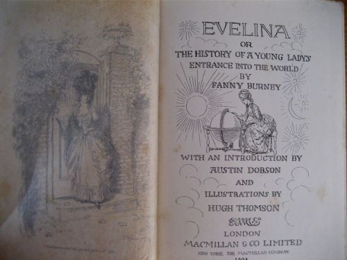 theczarisalive:Evelina. By Fanny Burney, Illustrated by Hugh Thomson (1904). First published in 1778