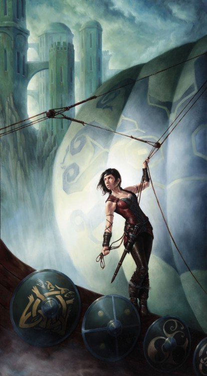 arkhane:  Asha Greyjoy and Daenerys Targaryen, from A song of Ice and Fire. Art by Michael C Ha