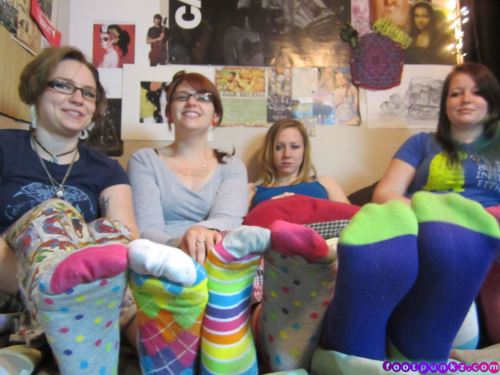 4 girl sock/soleshow in your face! :D More at http://www.footpunkz.com