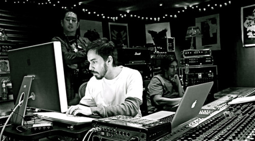 Mike and Joe working hard. Chester probably watching The Simpsons.