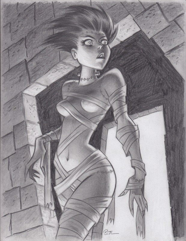 natethehun:  Bruce Timm does the Bride of Frankenstein. 