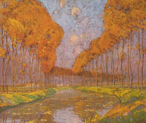 thorsteinulf:Louis Joseph Reckelbus - Canal near Bruges, Belgium, Autumn