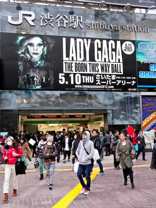 Lady Gaga tour billboards & signs all over Shibuya right now!