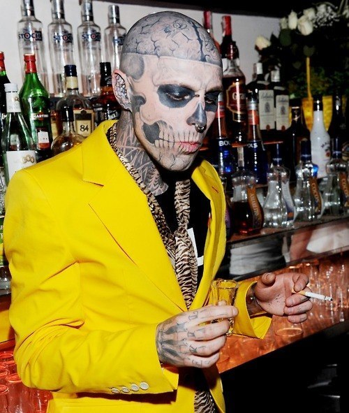 Rick Genest aka Zombie boy wears my fav yellow jacket:)