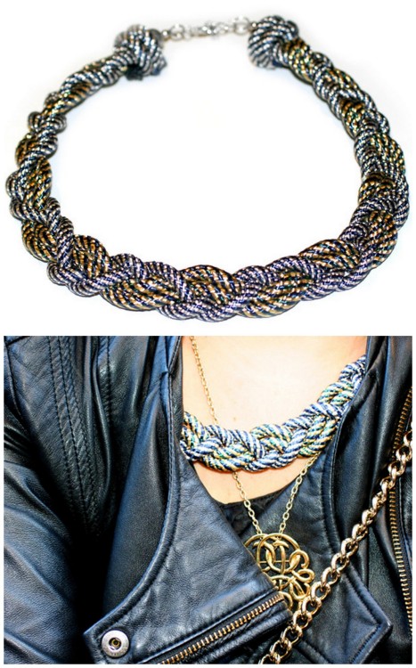 DIY Braided Rope Necklace. The rope was from The Dollar Store. Easy to follow tutorial from I Spy DI