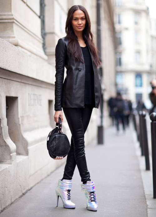 labellefabuleuse: Joan Smalls photographed by Mr. Newton during Paris Fashion Week, Fall 2012