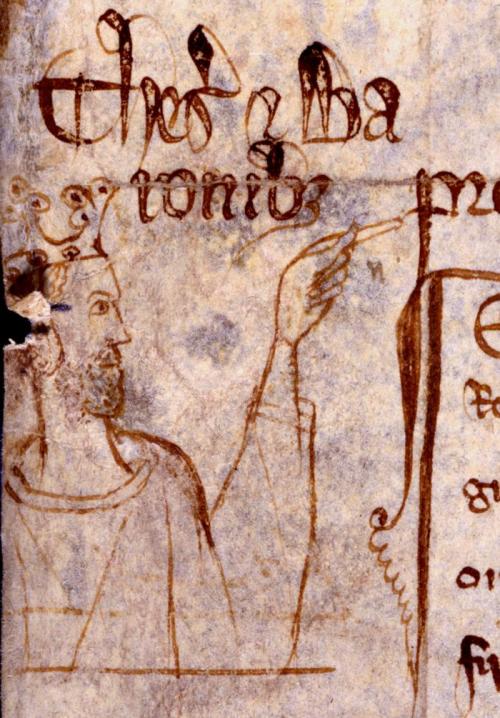 jothelibrarian: Pretty medieval manuscript of the day is a sketch of King Edward I of England p