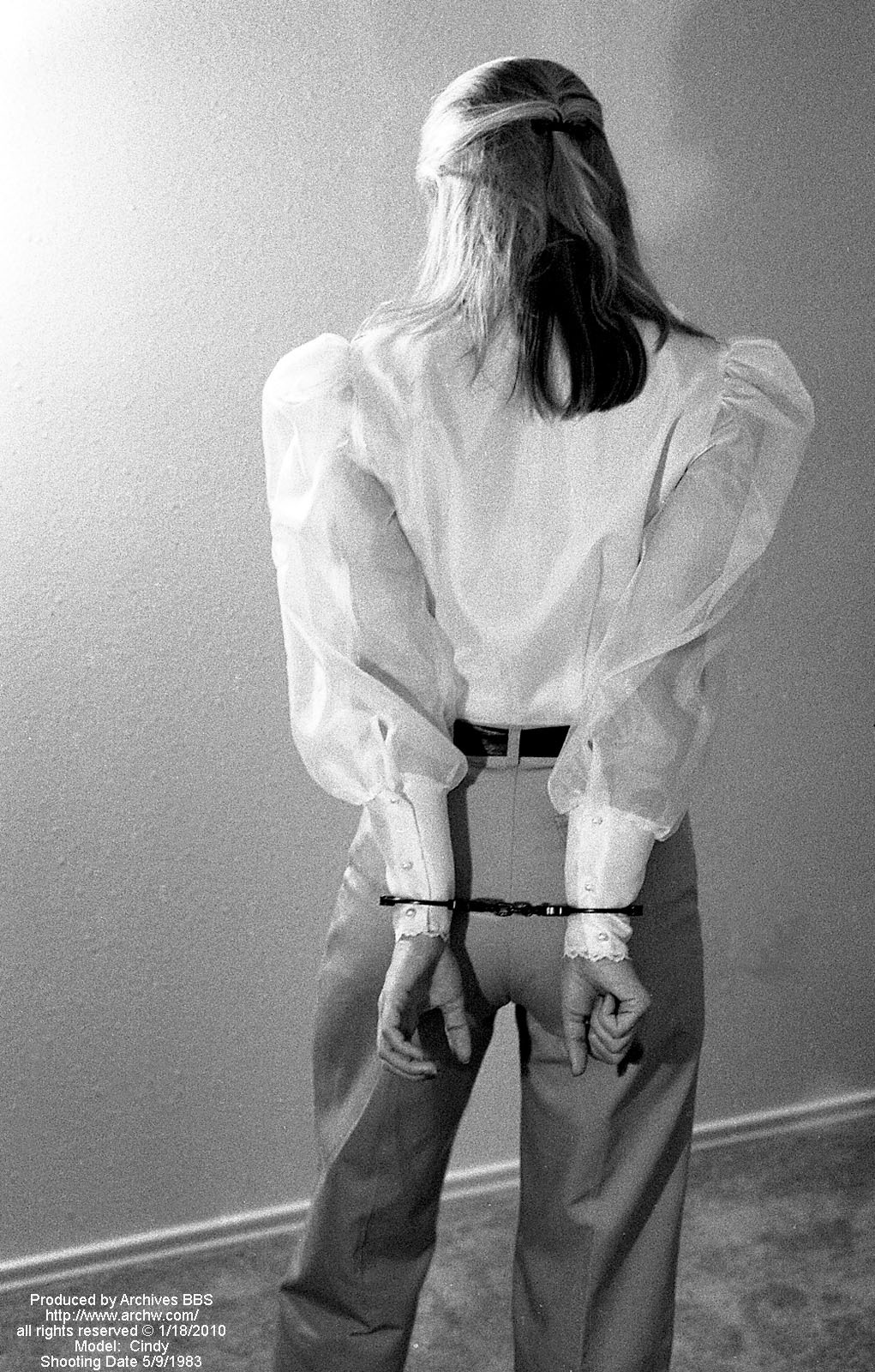 felixdartmouth:  Cindy, circa 1983, tricked into bondage.  This is what she was