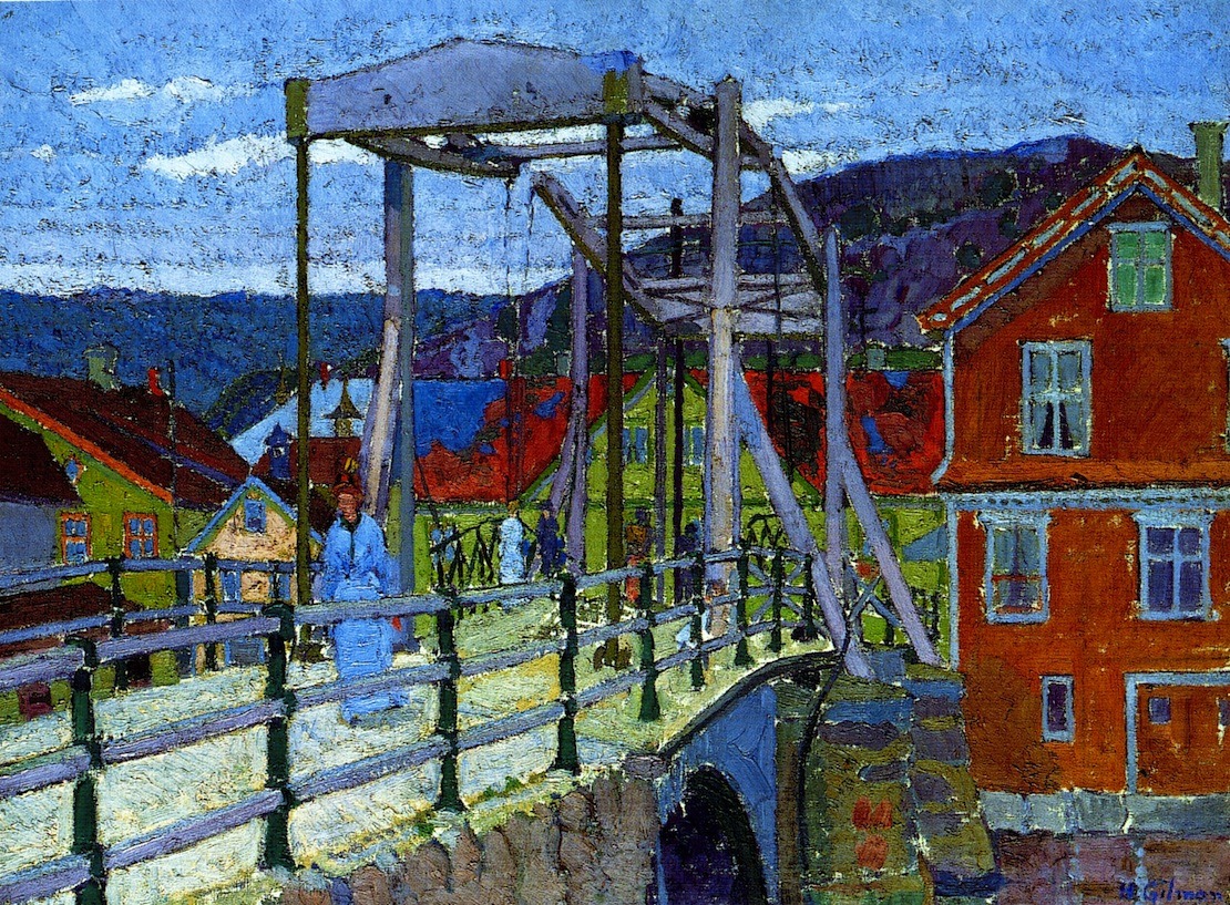 Harold Gilman
[British Camden Town Group Painter, 1876-1919]
Canal Bridge, Flekkefjord, circa 1913-1914
oil on canvas
Tate Britain (England)