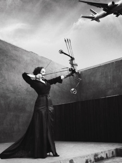 samnobi:  berenzero:  returntonothing:  for-redheads:  Christina Hendricks by Cedric Buchet for V Magazine, Spring 2012 ~ “The Big Shot”  Amazing lines in the top pic. They are all gorgeous, of course. (Archery, it’s so hot right now. Archery.)