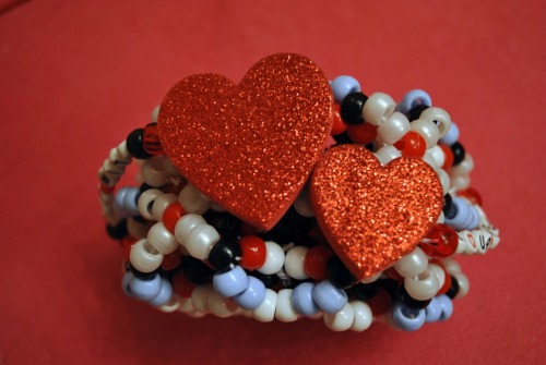 Queen of Hearts “Off With Your Head” cuff I made for Kerah for Beyond. <3