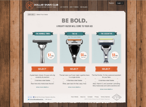 Love the business model innovation. (Subscriptions to the rescue!) And the content and branding.
“CEO and founder of Dollarshaveclub.com, Michael Durbin, has created the perfect business designed specifically to save you cash. With prices starting at...