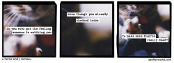 softerworld:  A Softer World: 781 (Where is the strongest pulse again? The inner thigh? The neck? ARGH) 