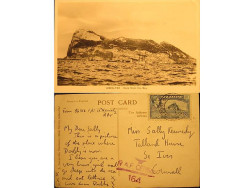 ragsandtatters:   My Dear Sally,This is a picture of the place where Daddy is now. I hear you are a very brave girl and go deep into the sea and eat lettuce. Love from Daddy.  Antique postcard: Gibraltar- WWII RAF 