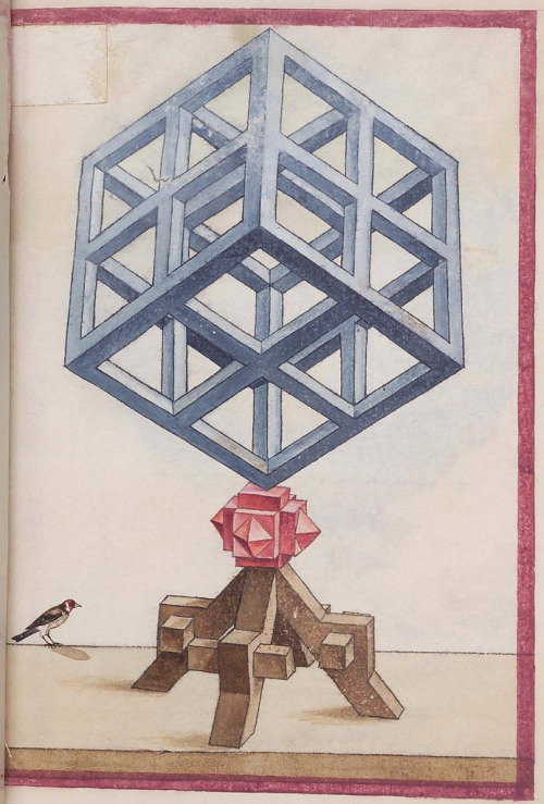 prostheticknowledge:  16th Century Geometric Perspective Illustrations Found at BibliOdyssey, a collection of mathematical illustrations found in an obscure paper manuscript.  The album of geometric and perspective drawings (Codex Guelf 74. 1. Aug. fol.)