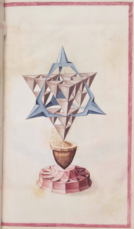 prostheticknowledge:  16th Century Geometric Perspective Illustrations Found at BibliOdyssey, a collection of mathematical illustrations found in an obscure paper manuscript.  The album of geometric and perspective drawings (Codex Guelf 74. 1. Aug. fol.)