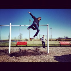 @j_florian jumping off the swing.  (Taken with instagram)