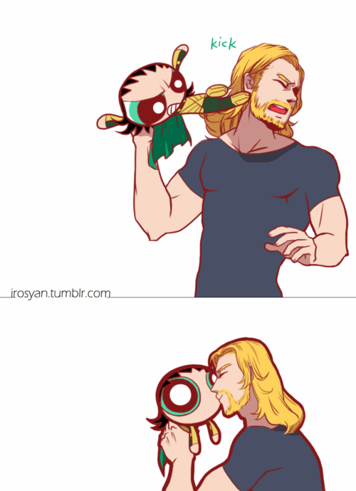 irosyan:  Well, Loki just wanna get a kiss from Thor in this wonderful day. like
