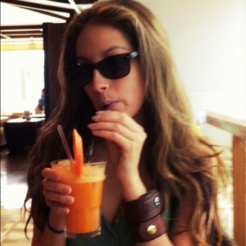 Enjoying a carrot-pear-ginger detoxify drink here in Malaysia! (Taken with instagram)