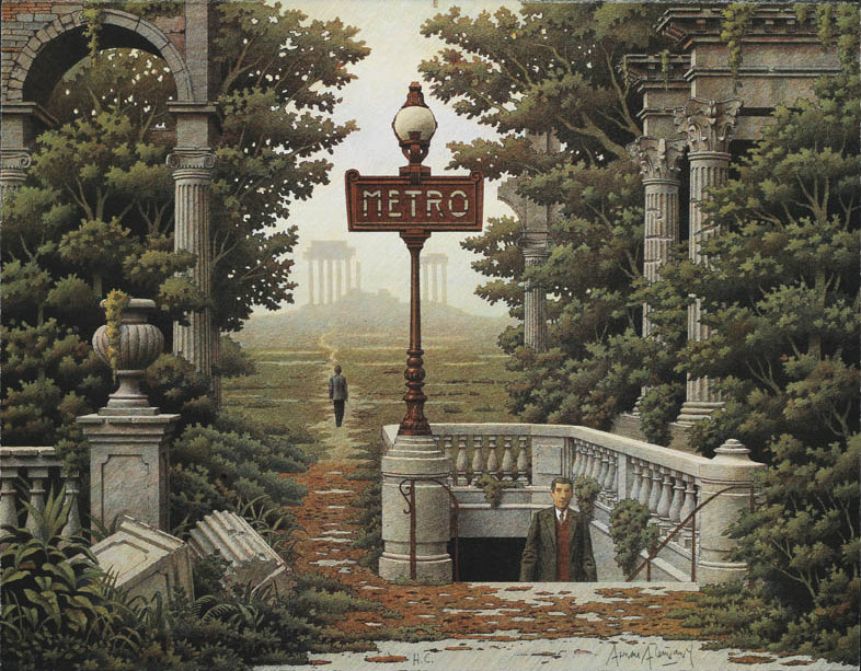 2headedsnake:  circulodelarte.com Arnau Alemany, Metro, 2010, Lithograph in 8 colors,