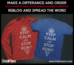 istayfancy:  MAKE A DIFFERENCE GIVEAWAY! The giveaway will end on March 21, 2012. The rules Like and reblog as much as you like, we are trying to spread the word about KONY2012 And thats it. We hope you buy a crewneck or shirt as 100% of the profits will