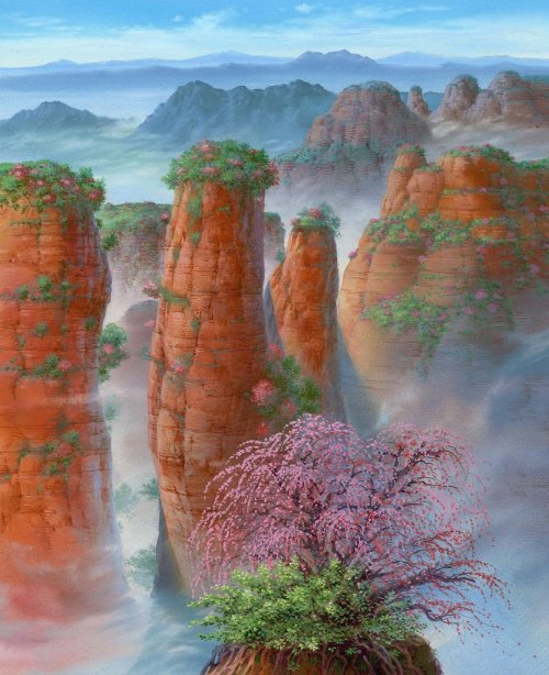 tinycartridge: Etrian Odyssey IV background artwork painted by Studio Ghibli veteran Nizo Yamamoto (