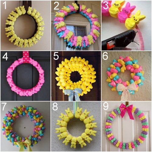 Nine DIY Marshmallow Peep Wreath Tutorials (thanks to a comment by redonklicatedsynergy) :Mommy Save