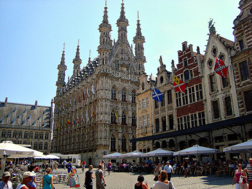 by Ferry Vermeer on Flickr.Town hall at Grote Markt in Leuven, Belgium.