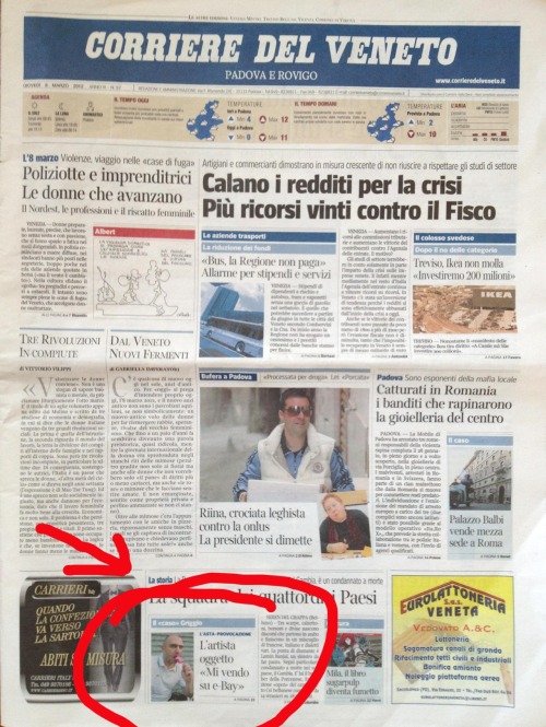 Porn massimilianogriggio:corriere del veneto 8-3-2012 photos