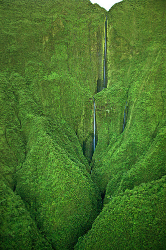 ruineshumaines:Maui Waterfalls - Honokohau Falls (by IronRodArt - Royce Bair)