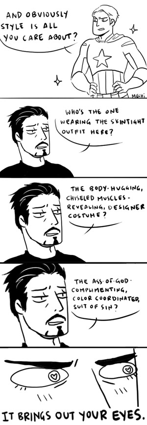 saint-salvage:  dick-flips:  mechinism:  he’s flattered you noticed, tony  yes