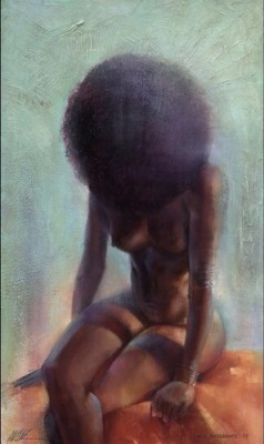 thecocochronicles:  pangeasgarden:  afro and curves… courtesy of kevin anthony williams  Need this on my wall. 