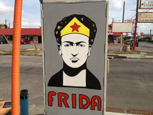 fyeahsuperheroes: Street Art by Houston’s YouthFrida Kahlo as Wonder Woman.