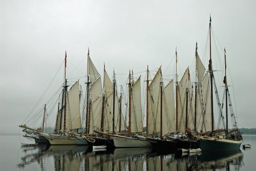 maine schooners set sail after a gam  from schooner mary day: schoonermaryday.com/