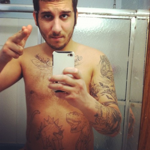 garythecakeboss:  Shower time #lornashore #tattoos (Taken with instagram) 