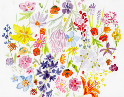opal-tea:  Flowerfield- Done in watercolour 