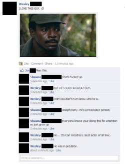 fuckyeahidiotsonfacebook:  Part 1 of the Carl Weathers Facebook Experiment. 