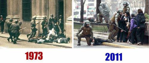 vivamos-en-utopia:  pantxo2112:  Definitivamente hay cosas que no cambian…  digan ustedes donde está la diferencia, nos gobiernan los mismos chanchos culiaos disfrazaos de concerta!