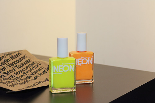 Neon nail polishes from American Apparel - www.thehollywoodheels.com