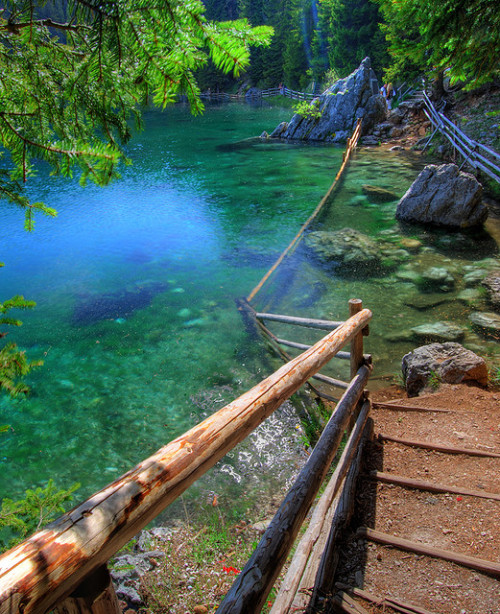 by gummachan on Flickr.The beautiful colours of Lago di Carezza in South Tyrol, Italy.